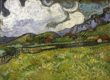 Campo de trigo detrás del Hospital Saint Paul con un segador Vincent van Gogh Pinturas al óleo